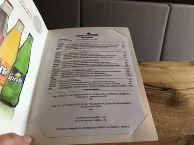 Charlie's Mill recenze - Denní menu (18.-22. 6. 2018)